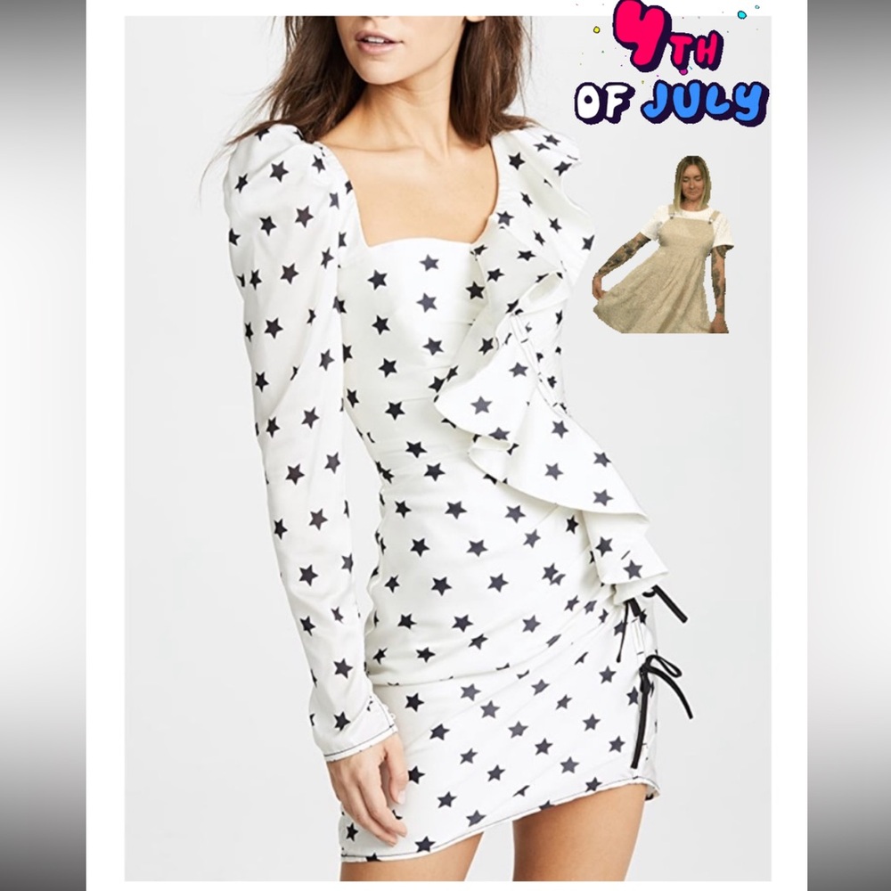 🎉🎉SELF-PORTRAIT Star print Asymmetrical Dress!🎉🎉